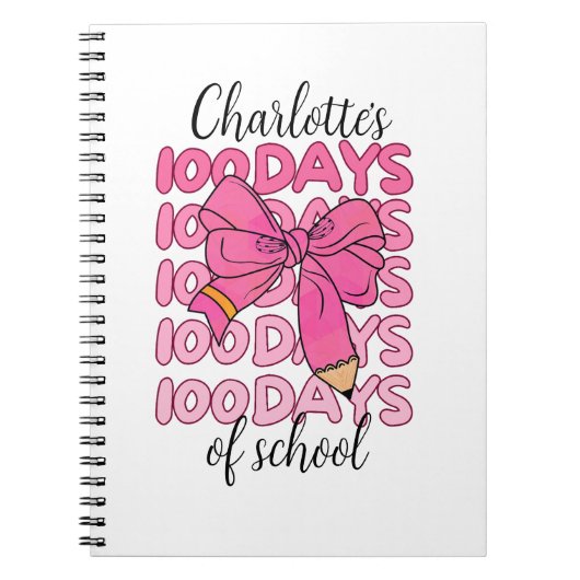 Carnet Joli nœud en crayon pour les 100 jours d'école pou (Devant)