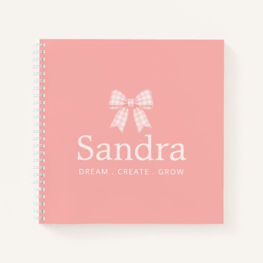 Carnet Joli Nom de Ruban Rose Citation Positive (Devant)