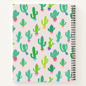 Carnet Joli nom de script monogrammé de cactus pastel (Dos)