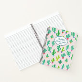 Carnet Joli nom de script monogrammé de cactus pastel (Intérieur)