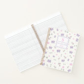 Carnet Joli nom monogramme coquette fleurs et noeuds papi (Intérieur)