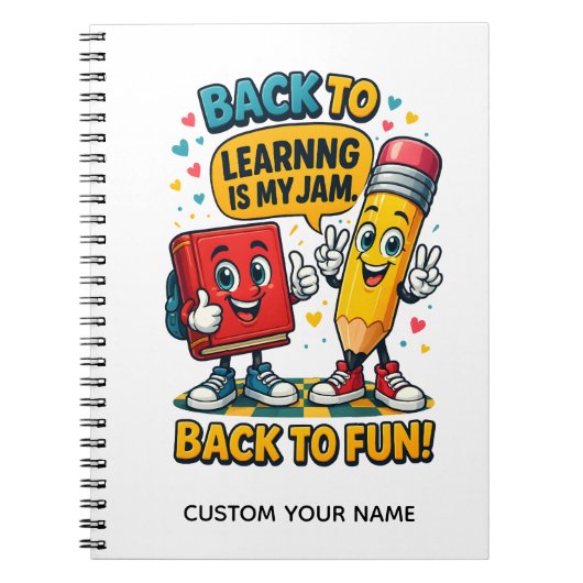 Carnet Joli Nom Personnalisé École (Devant)