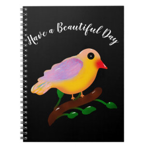 Carnet Joli Oiseau Coloré sur Branche Oiseau de Chanson