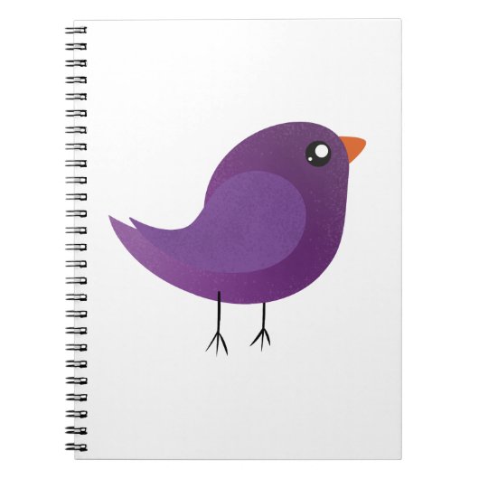 Carnet joli oiseau violet (Devant)