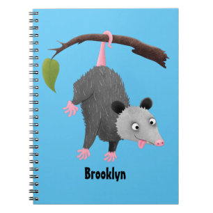 Carnet Joli opossum accroché à la branche dessin animé
