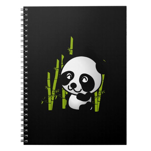 Carnet Joli ours de panda noir et blanc dans une bosquet  (Devant)