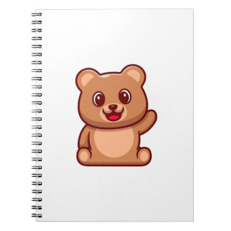 Carnet Joli ours en peluche agitant la main