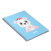 Carnet Joli ours polaire & flocons sur fond bleu Columbia (Côté Droit)