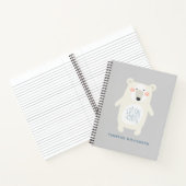 Carnet Joli Ours Polaire Gris École Personnalisée (Intérieur)