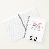 Carnet Joli Panda Blush Pink Monogramme Script (Intérieur)