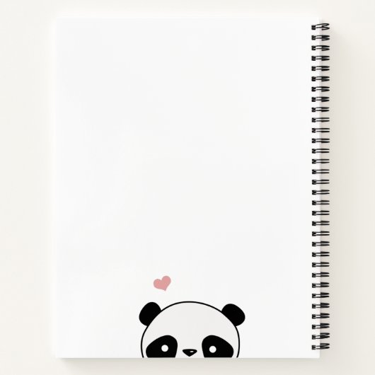 Carnet Joli Panda Blush Pink Monogramme Script (Dos)