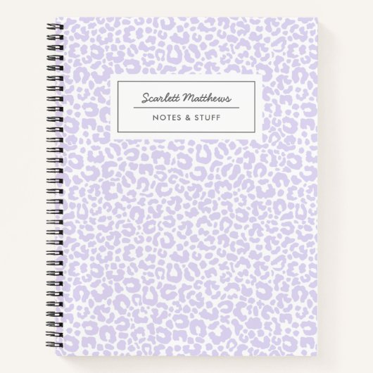 Carnet Joli Pastel Empreinte de léopard Motif pourpre (Devant)