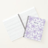 Carnet Joli Pastel Floral Violet Monogramme (Intérieur)