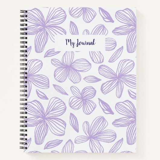 Carnet Joli Pastel Floral Violet Monogramme (Devant)