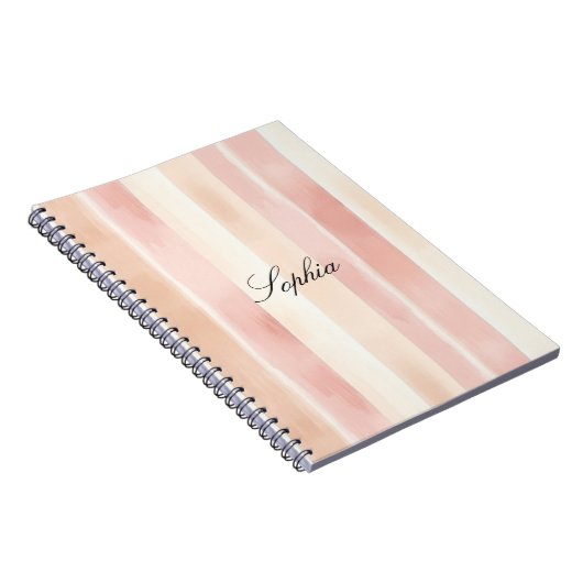 Carnet Joli Peach rose Crème raypes (Côté Droit)