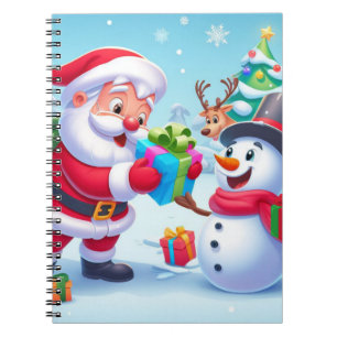 Carnet Joli Père Noël et bonhomme de neige