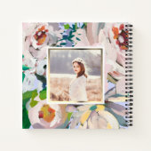 Carnet Joli Périwinkle bleu aquarelle photo florale (Dos)