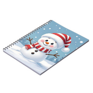 Carnet Joli petit bonhomme de neige avec écharpe et chape