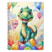 Carnet Joli petit dinosaure avec beaucoup de ballons colo (Devant)