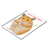 Carnet Joli petit Hamster tenant une fleur (Côté gauche)