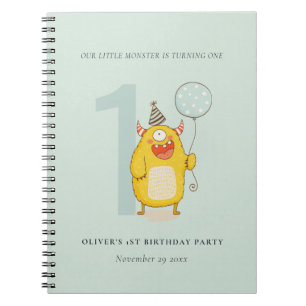 Carnet Joli Petit Monstre Jaune À Tout Âge Anniversaire