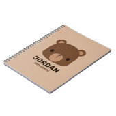Carnet Joli petit ours brun avec note de nom personnalisé (Côté gauche)