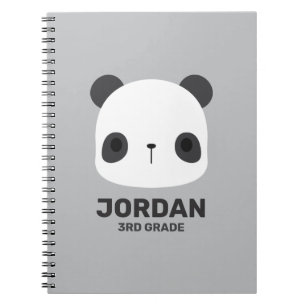 Carnet Joli petit ours panda avec nom personnalisé