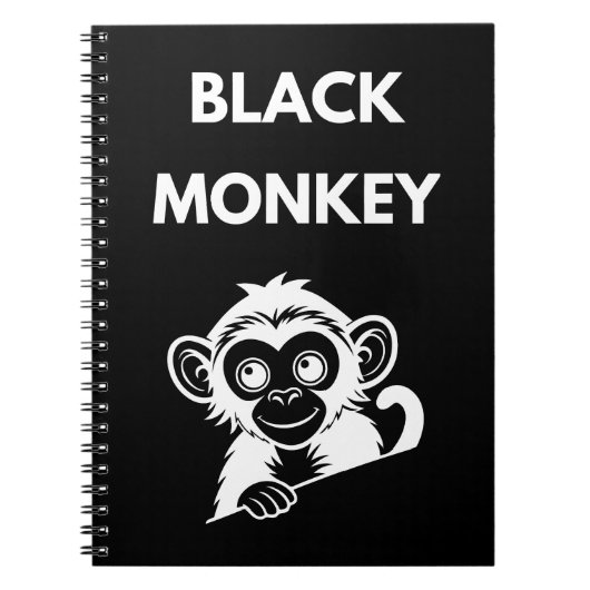 Carnet Joli Petit Singe Noir (Devant)