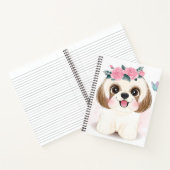 Carnet Joli petit tzu shih avec illustration florale (Intérieur)