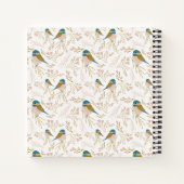 Carnet Joli Pink Gold Chickadee Bird Floral Imprimer (Dos)