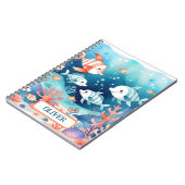 Carnet Joli poisson corail aquarelle personnalisé (Côté gauche)