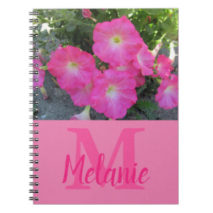 Carnet Joli Pretty Rose Petunias Photo Monogramme