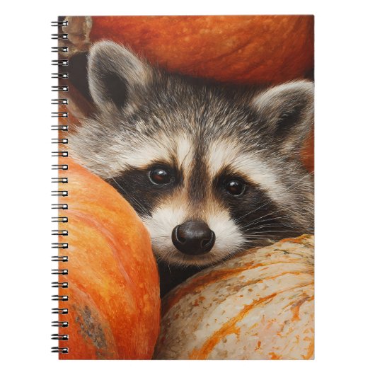 Carnet Joli Raccoon Citrouille caché Patch Art (Devant)