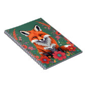 Carnet Joli renard rouge et fleurs (Côté Droit)