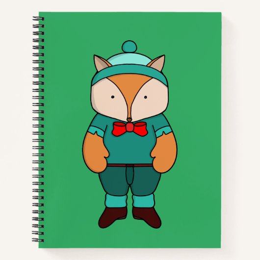 Carnet Joli renard vert (Devant)