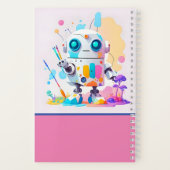 Carnet Joli robot amusant et désordonné aux éclaboussures (Verso)