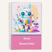 Carnet Joli robot amusant et désordonné qui éclabousse de (Recto)