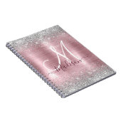Carnet Joli rose blush argent faux parties scintillant mo (Côté Droit)