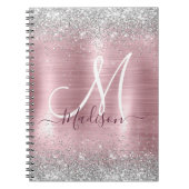 Carnet Joli rose blush argent faux parties scintillant mo (Devant)