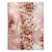 Carnet Joli Rose Gold Leopard Bokeh (Devant)