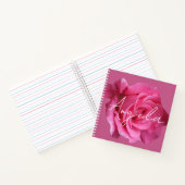 Carnet Joli rose rose floral personnalisable nom Angela (Intérieur)