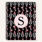 Carnet Joli rose Roses Monogramme Thème (Devant)