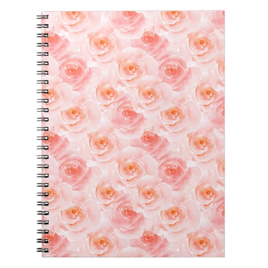 Carnet Joli Roses d'aquarelle rose (Devant)