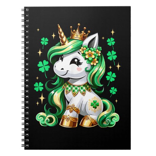 Carnet Joli Shamrock Licorne St Patrick  (Devant)