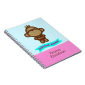 Carnet Joli Singe Nom Personnalisé (Côté Droit)
