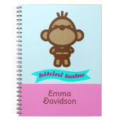 Carnet Joli Singe Nom Personnalisé (Devant)