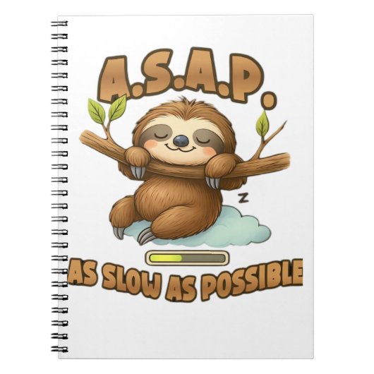 Carnet Joli Sloth ASAP - Aussi Lent Que Possible T-Sh Cla (Devant)