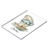 Carnet Joli teacup vintage aquarelle (Côté gauche)