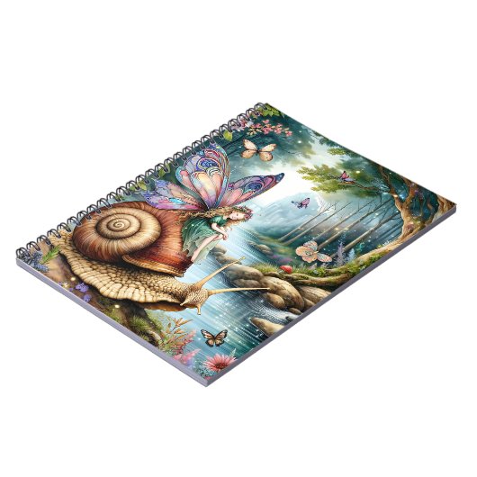 Carnet Joli terrain de fée avec mignon escargots et papil (Côté gauche)