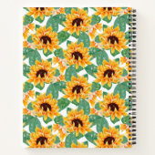 Carnet Joli tournesol Jaune et Motif vert (Dos)